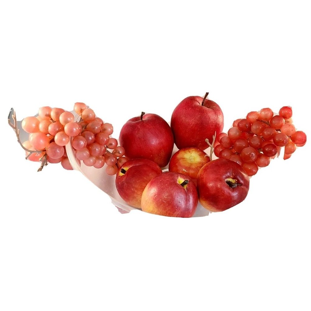 8 Piece Vintage Fruit Lot Apples Grapes  Nectarines Bowl Not Included Fruit Only
